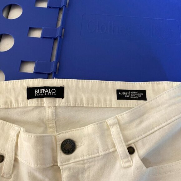 Buffalo David Bitton Aubrey Jeans Women's 8/29 White Mid Rise Super Soft Ankle - Picture 10 of 15
